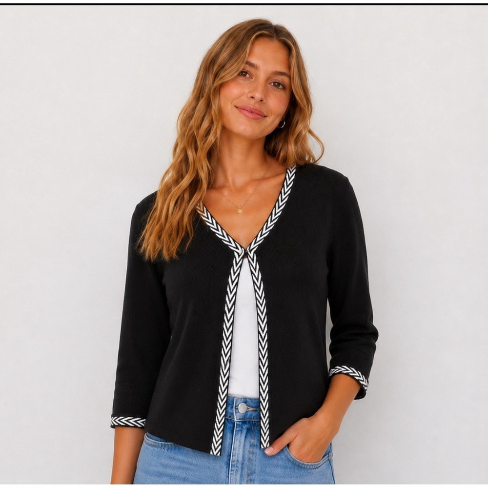 Finity Women's Sweater Top Large Black Rayon Nylon‎